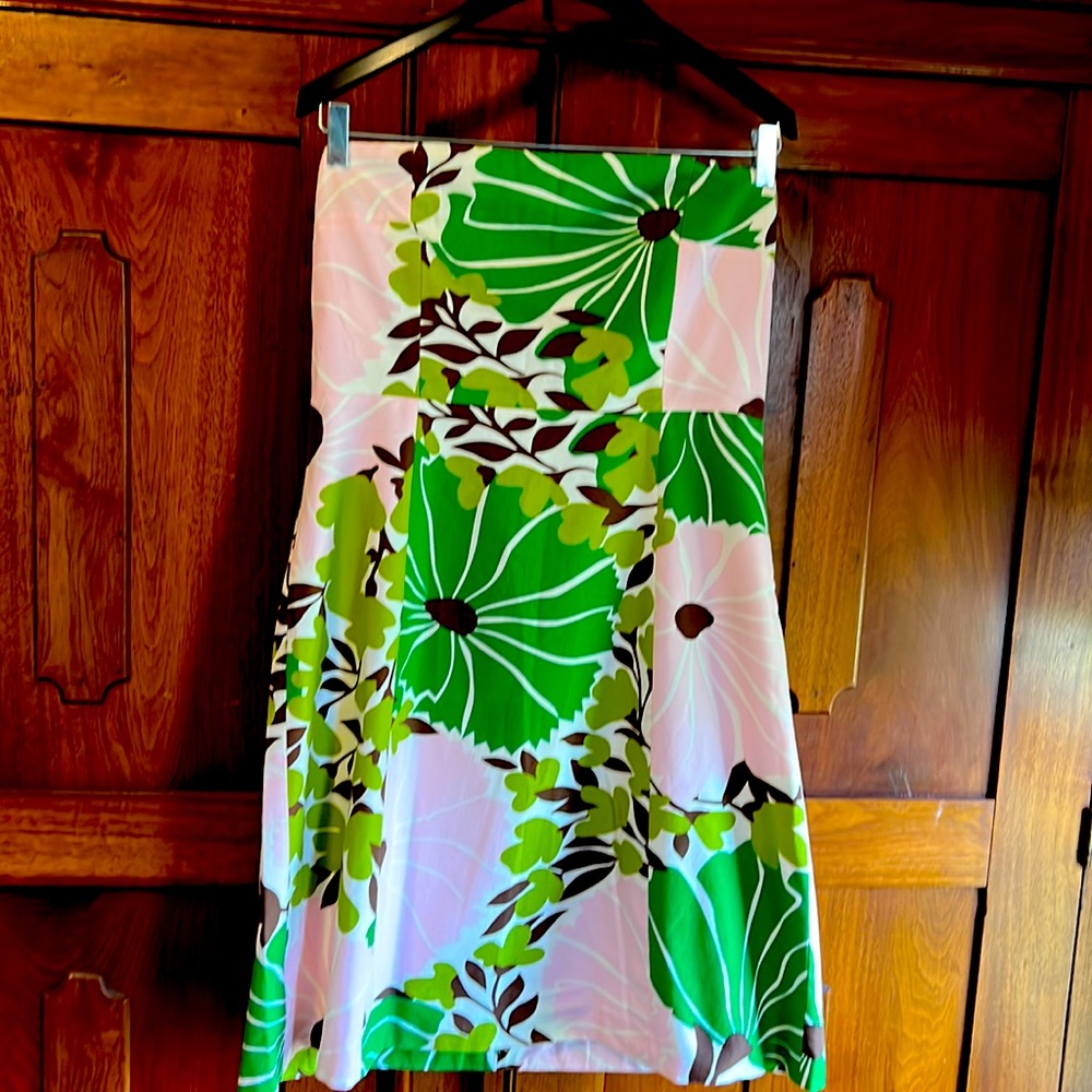 J Crew Floral Strapless Dress Size 14
